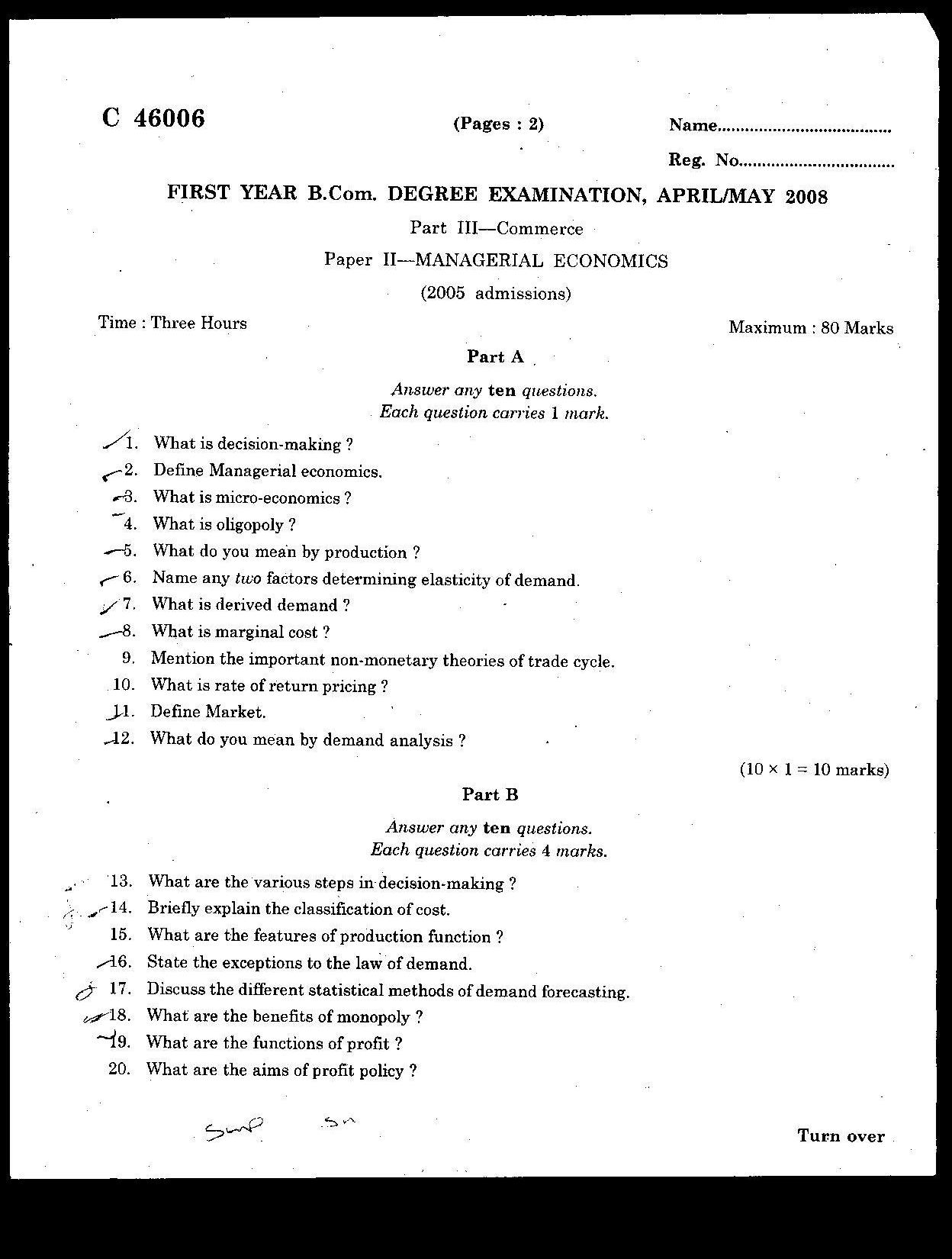 managerial economics paper managerial economics paper